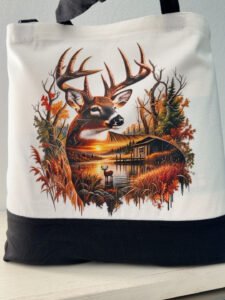 Deer at Sunset Tote Bag