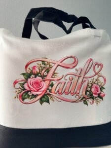 Faith Pink Roses Tote Bag