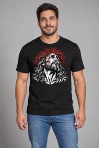 Jesus Red Crown of Thorns Tee
